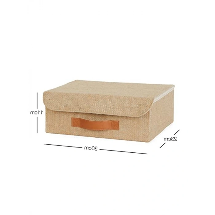 30x23x11 cm Jüt Kapaklı Çekmece İçi Organizer Kutu