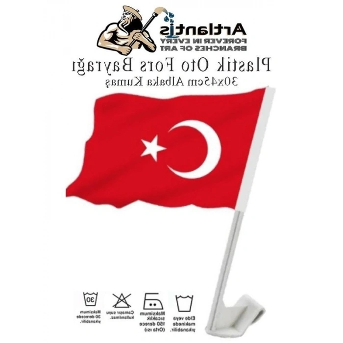 30x45 cm Plastik Oto Bayrak, Araç İçin Takılabilir Türk Bayrağı