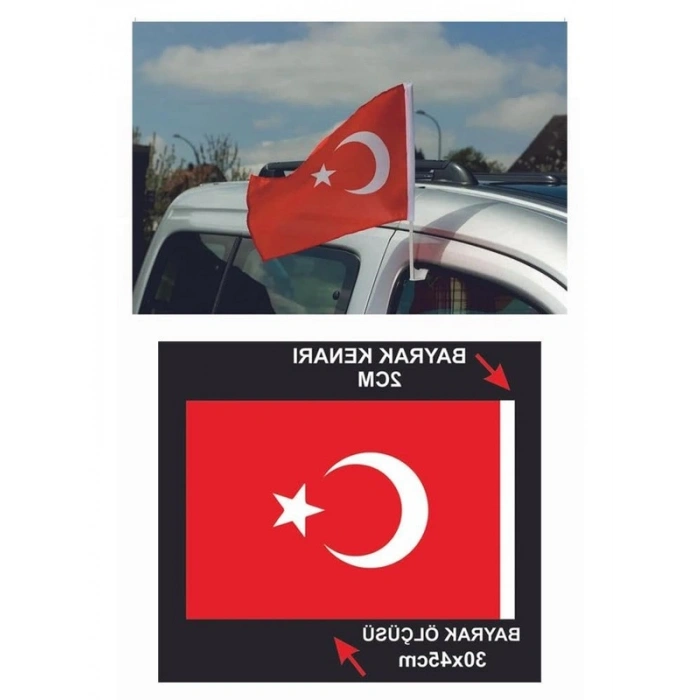 30x45 cm Plastik Oto Bayrak, Araç İçin Takılabilir Türk Bayrağı