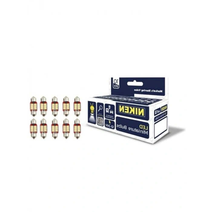 31mm LED Mini Ampul 12-24V, Araç Tavan Aydınlatması için 10 Adet Paket
