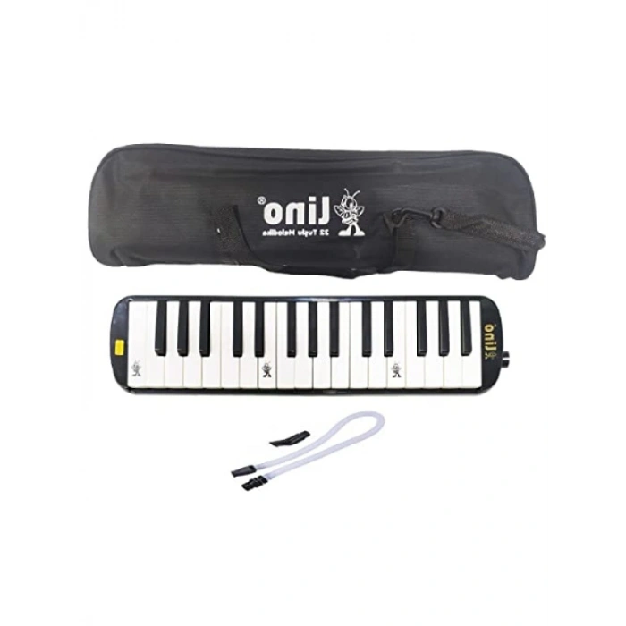 32 Tuşlu Melodika Bez Çanta ile Siyah