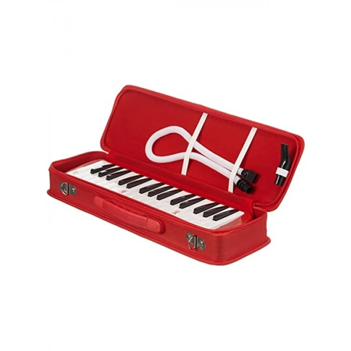 32 Tuşlu Melodika - Taşınabilir Çanta ile Kırmızı