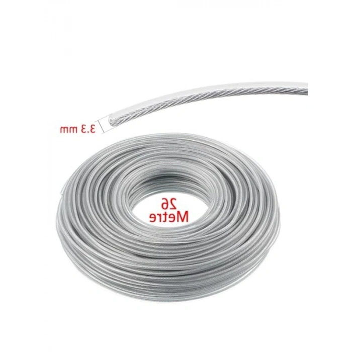 3.3 mm Çim Ot Biçme Teli, 26 Metre Uzunlukta Güçlü Tasarım