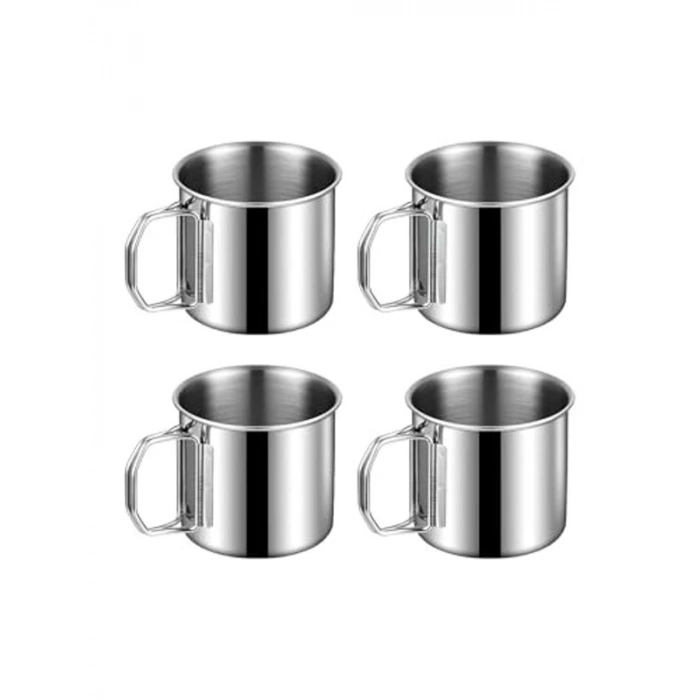 330 ml Katlanır Kahve Kamp Bardağı, 4 Adet Set