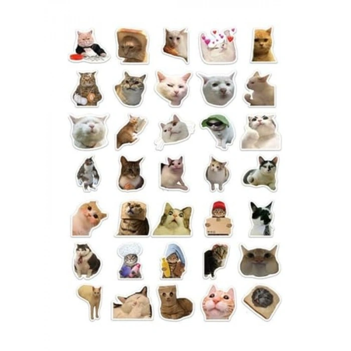 35 Adet Kedi Mood Sticker Seti - Ajanda ve Defterler için