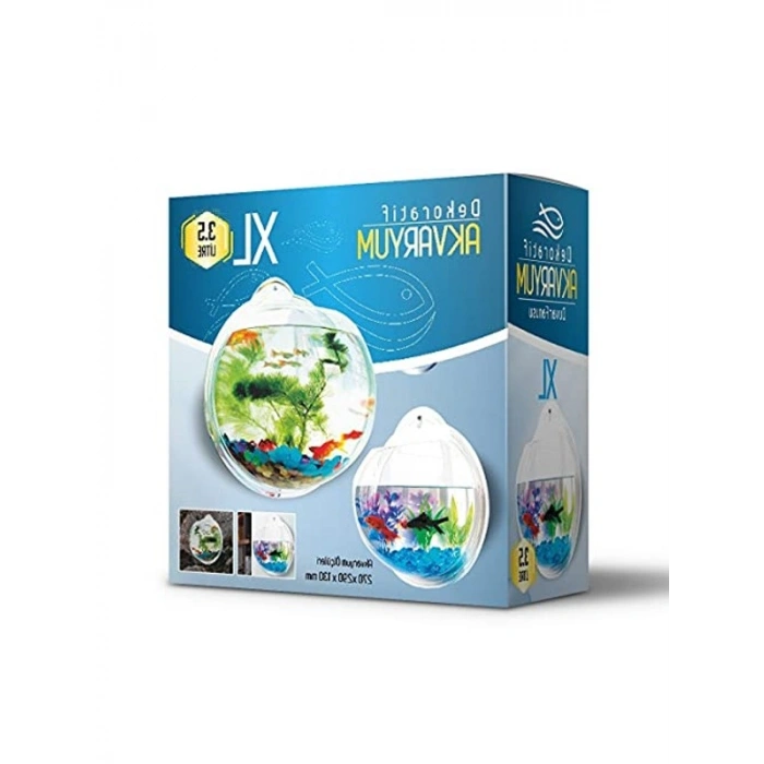 3,5 Litre 29 Cm Dekoratif Duvar Akvaryumu, Estetik Tasarım