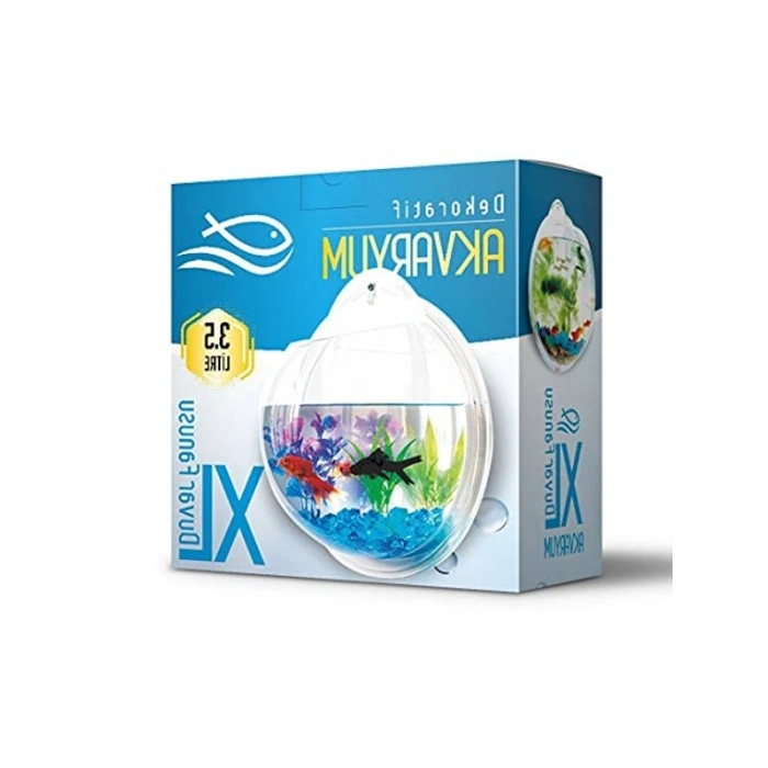 3,5 Litre 29 Cm Dekoratif Duvar Akvaryumu, Estetik Tasarım