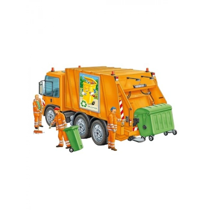 35 Parçalı Puzle Çöp Arabası, Yüksek Kaliteli