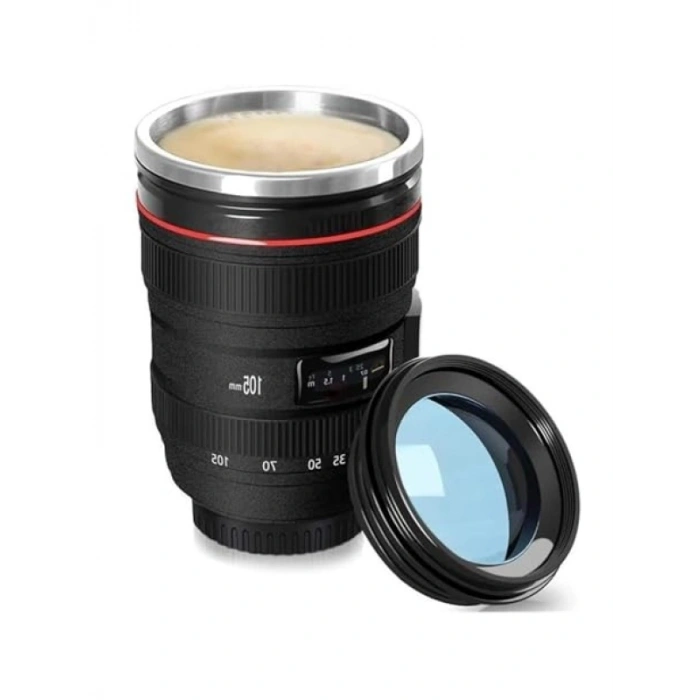 350 ml Kapasiteli Objektif Görünümlü Kahve ve Çay Termos Kupa