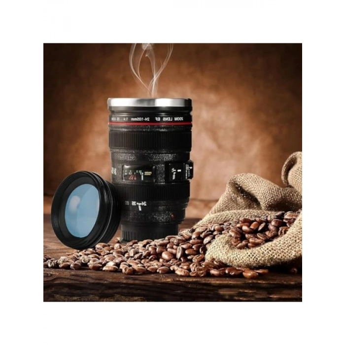 350 ml Kapasiteli Objektif Görünümlü Kahve ve Çay Termos Kupa