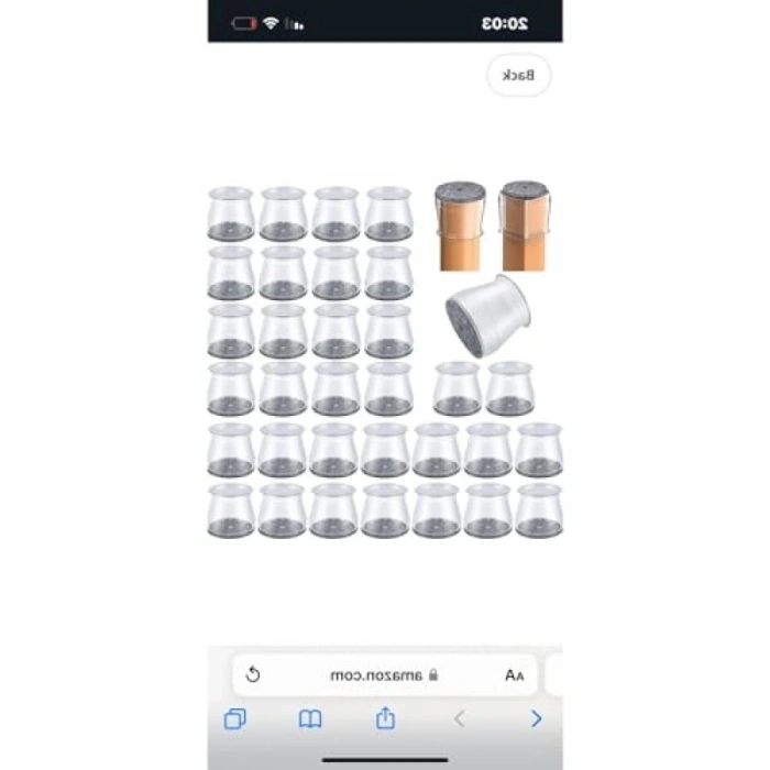 36 Adet Keçeli Silikon Zemin Koruyucular - 2-2,5 cm