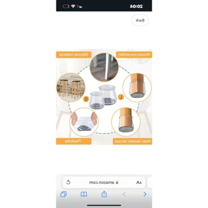 36 Adet Keçeli Silikon Zemin Koruyucular - 2-2,5 cm