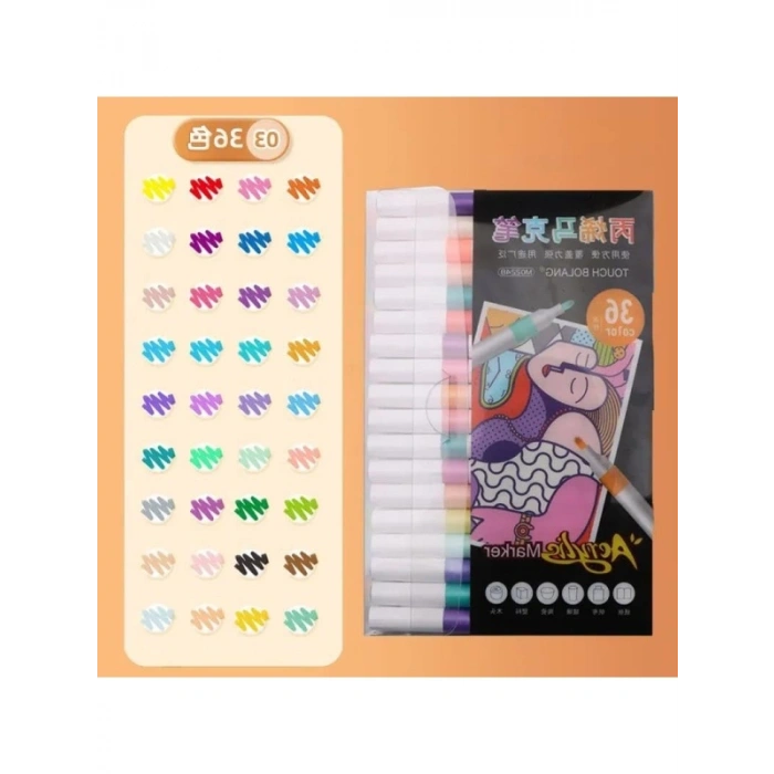 36 Adet Sanatsal Akrilik Boya Kalemi Seti