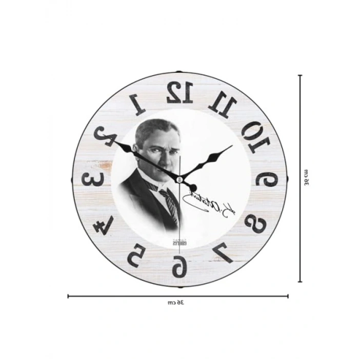 36 Cm Dekoratif Bombe Cam Duvar Saati - Sessiz Mekanizma