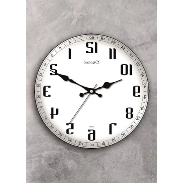 36 cm Gerçek Cam Duvar Saati Sessiz Mekanizma