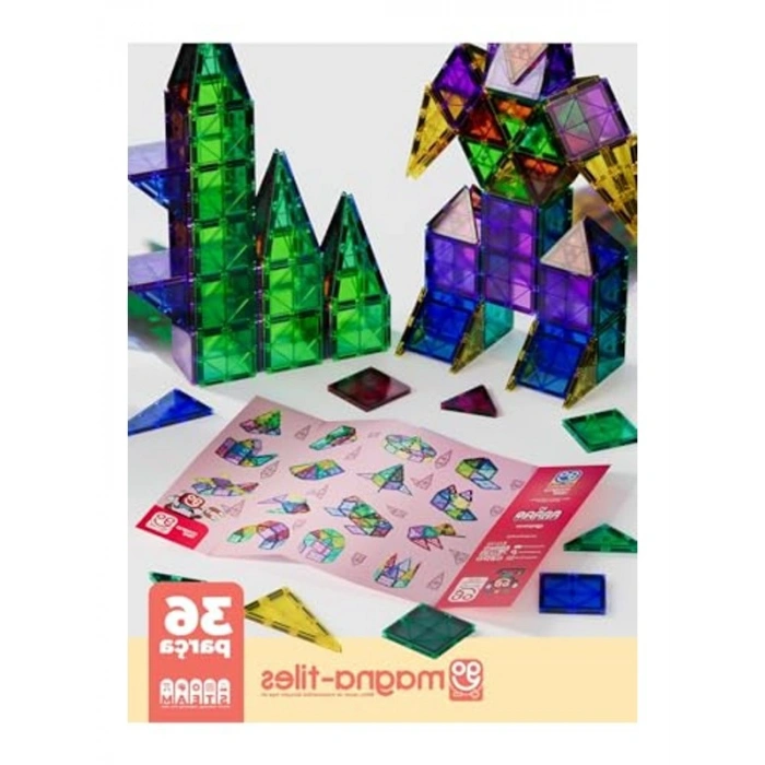 36 Parça Magna-Tiles, Eğlenceli ve Eğitici Yapı Seti