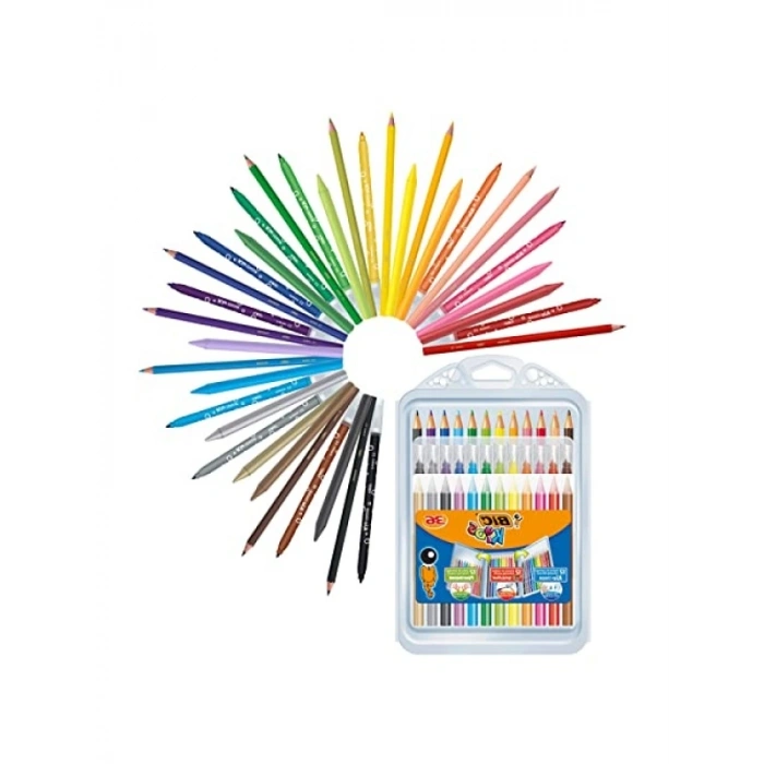 36 Parçalı Renkli Kalem Seti: 12 Kurşun, 12 Keçeli, 12 Boya Tebeşiri