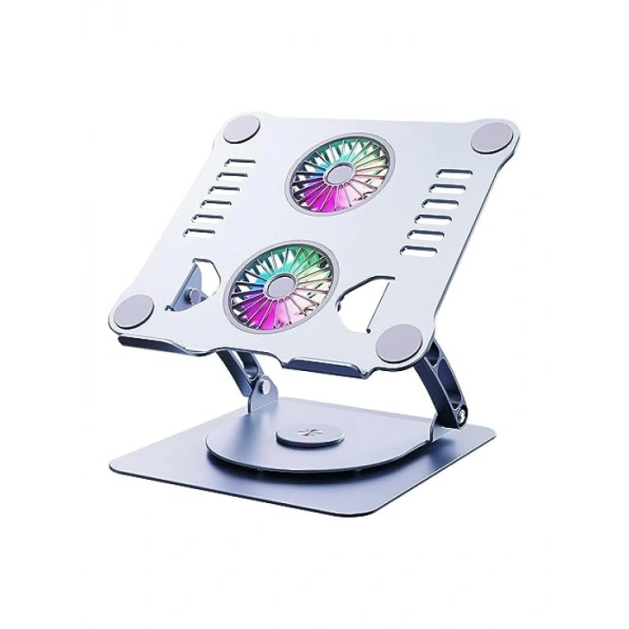 360 Derece Dönebilir Alüminyum Laptop Standı - Çift Fanlı