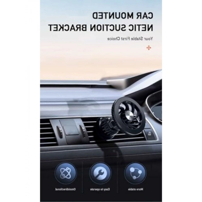 360 Derece Dönebilir Mıknatıslı Araç İçi Telefon Tutucu