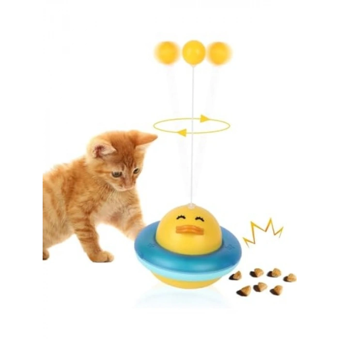 360 Derece Dönen İnteraktif Kedi Oyuncağı - Ödül Dispenseri