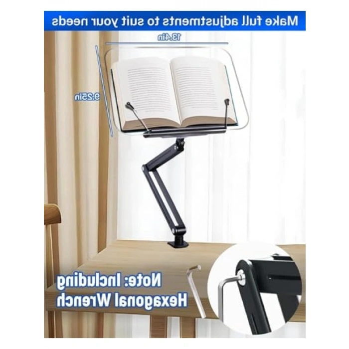 360° Dönebilen Ayarlanabilir Masa Kenarı Kitap ve Tablet Standı