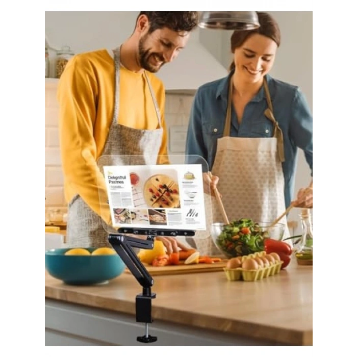 360° Dönebilen Ayarlanabilir Masa Kenarı Kitap ve Tablet Standı