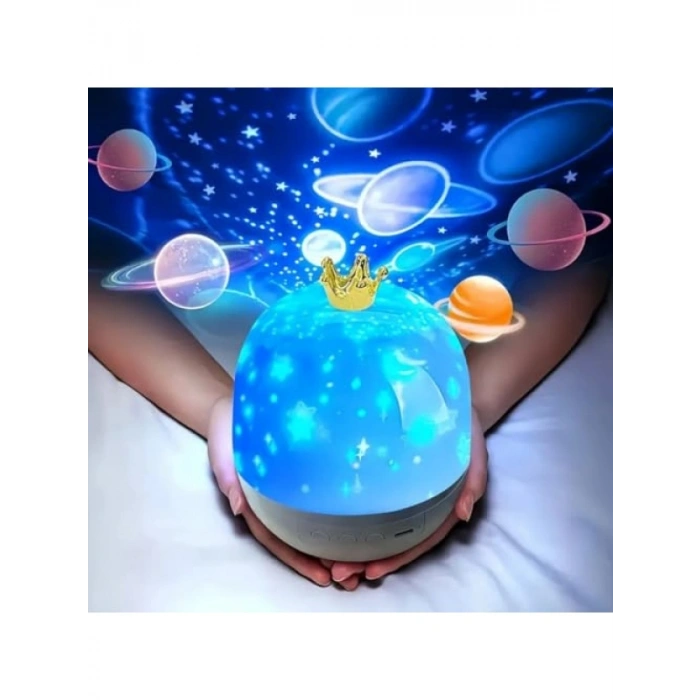 360° Dönebilen Çocuk Projektör Gece Lambası - 21 Farklı Desen