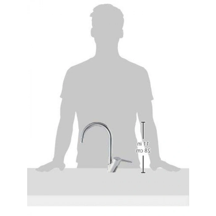 360° Dönebilen Krom Tezgah Üstü Eviye Bataryası, Süzgeçli Perlatör