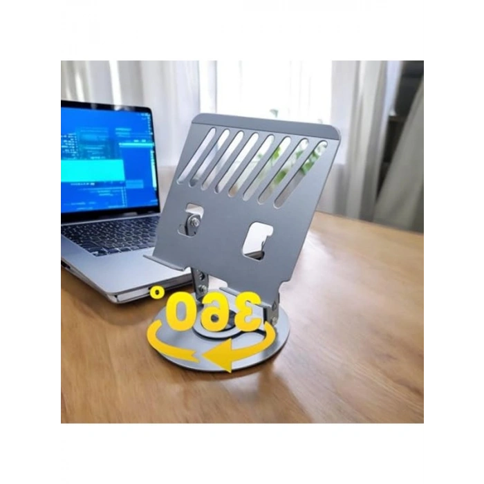 360° Dönebilen Metal Laptop Standı, Katlanabilir Tasarım