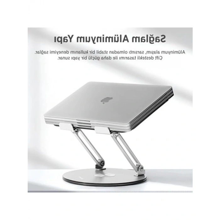 360° Dönebilen Yükseklik Ayarlı Laptop Standı: Metal Yapı ile Sağlam