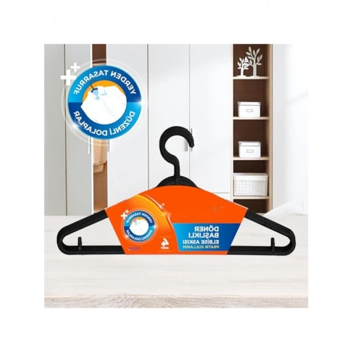 360° Döner Başlıklı Elbise Askısı, 4lü Paket