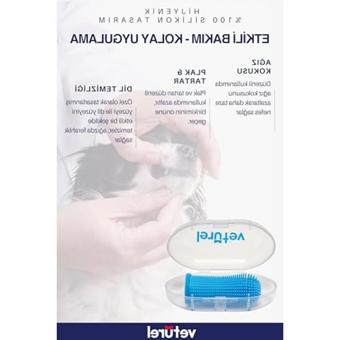 360 silikon parmak fırça ve kedi diş fırçası seti