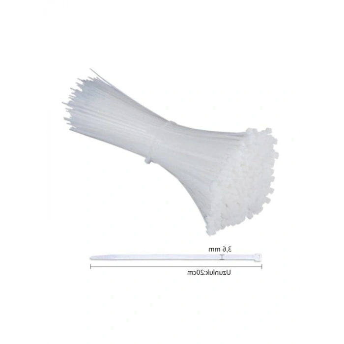 3,6x200 mm Plastik Kablo Bağı - 100 Adet