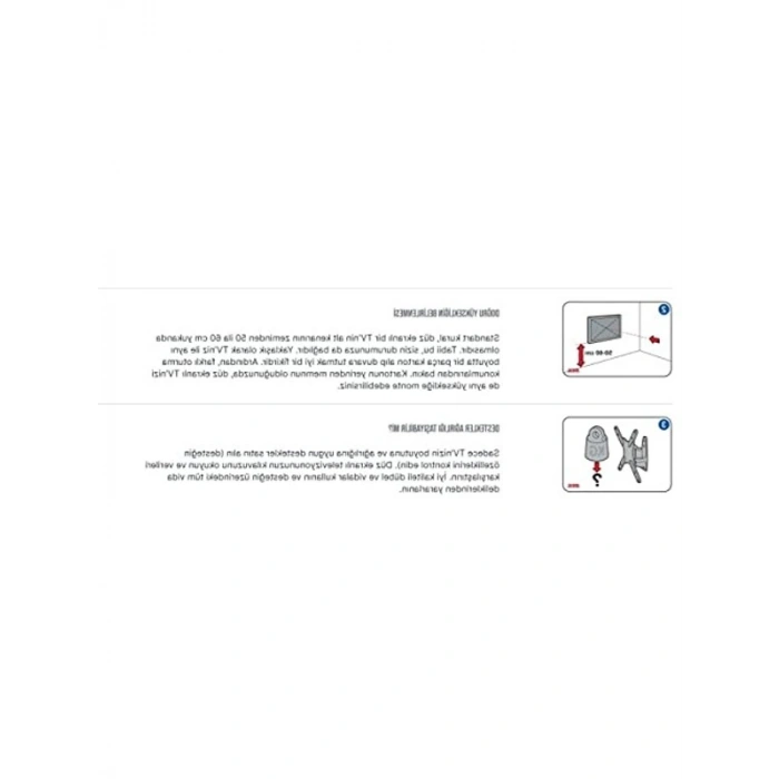 37 - 55 Televizyon için Sabit Duvar Askı Aparatı, Su Terazili Tasarım