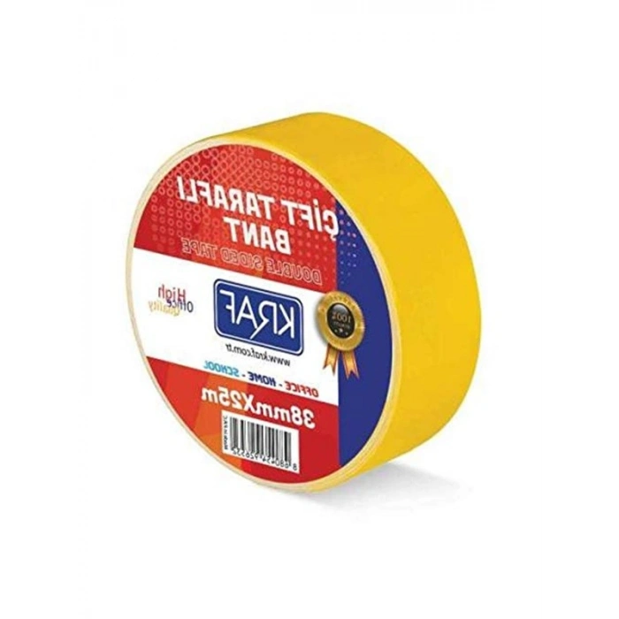 38 mm x 25 m Çift Taraflı Bant, Dayanıklı ve Güçlü