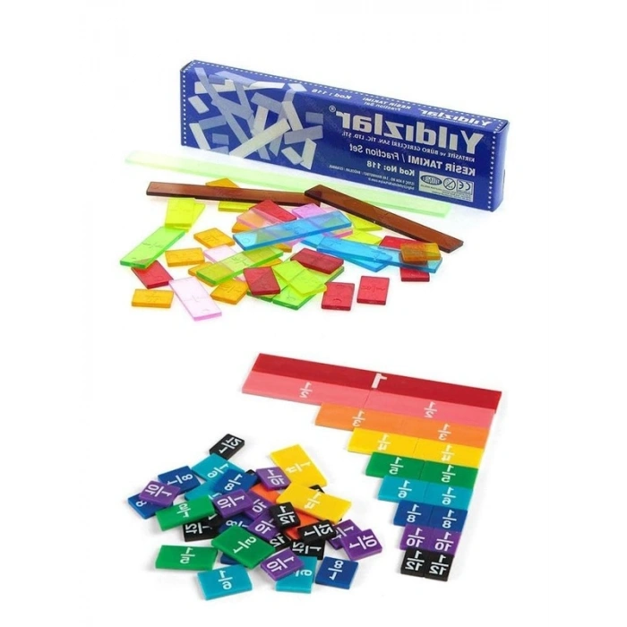 39 Parça Kesir Takımı, Plastik Matematik Okul Malzemesi