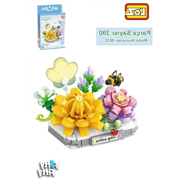 390 Parça Çiçek Temalı Micro Block Yapım Seti, Eğlenceli Oyun