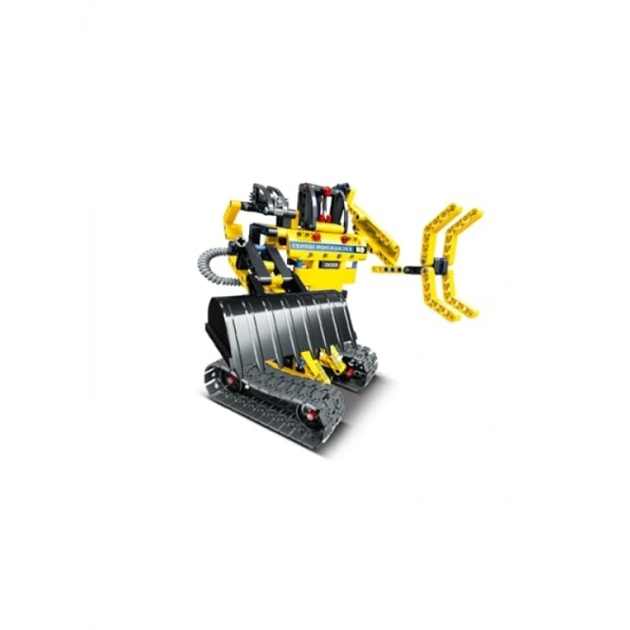398 Parça Eğitici Bloklar ile 2si 1 Arada Ekskavatör Robot Yapım Seti