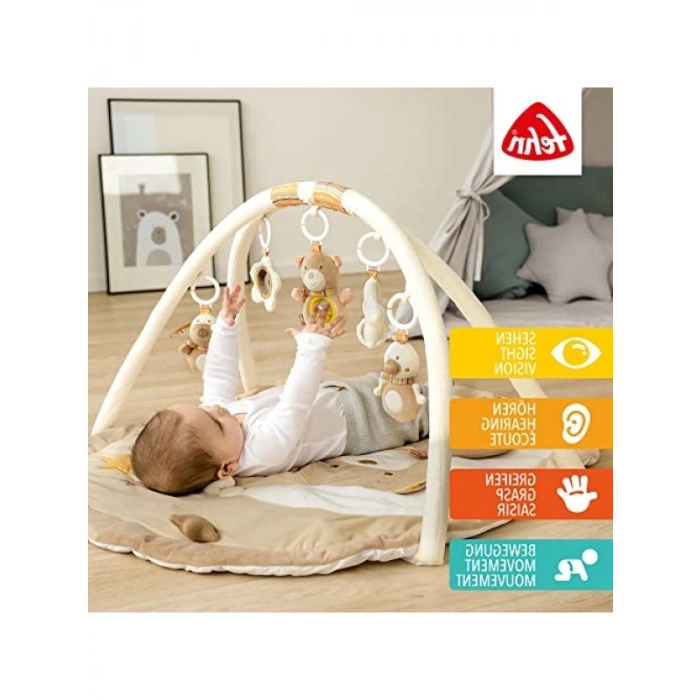 3D Aktivite Battaniyesi ve Oyun Matı - Gökkuşağı Motifli