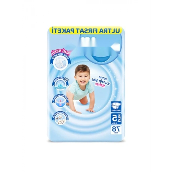 3D Bebek Bezi Junior 5 Beden, Aylık Paket 78 Adet