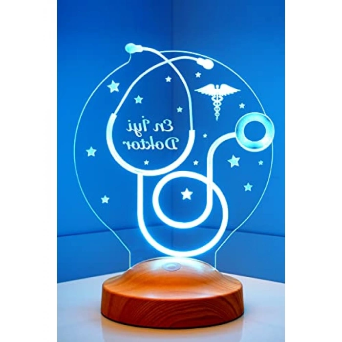 3D Doktor Hediyesi Stetoskop Temalı LED Lamba