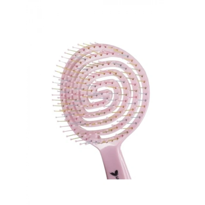 3D Flexi Kontrol Açma Tarama Saç Fırçası - Pembe