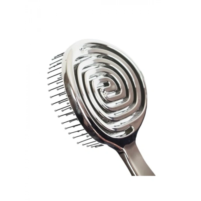 3D Flexi Kontrol Açma ve Tarama Saç Fırçası - Gümüş