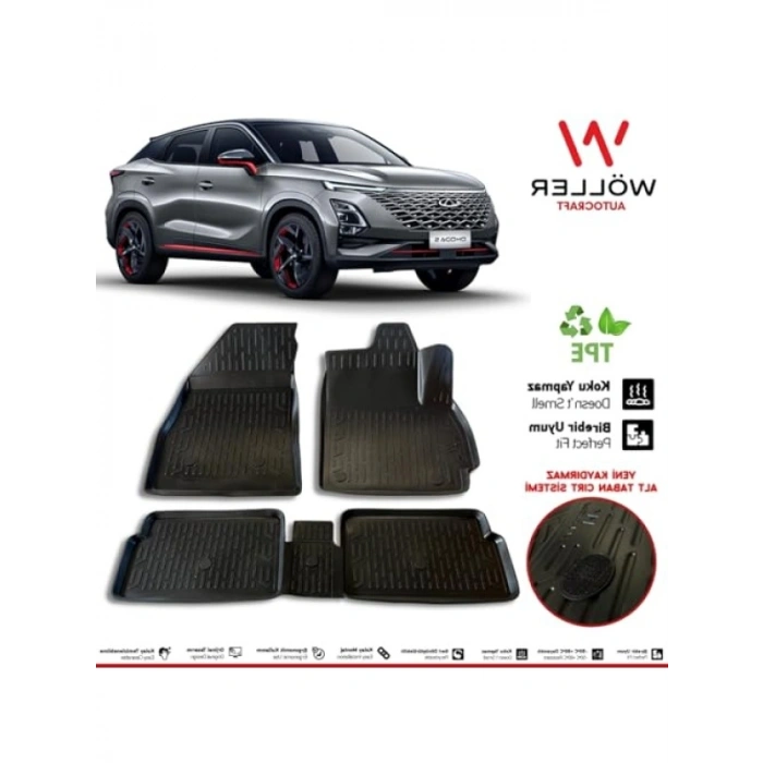 3D Havuzlu Paspas - Chery Omoda 5 Uyumlu (2022 Sonrası)