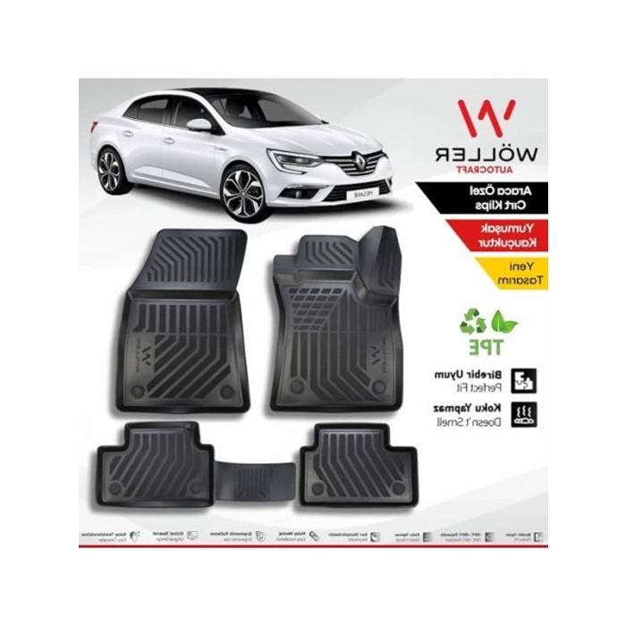 3D Havuzlu Paspas, Renault Megane 4 Uyumlu Model