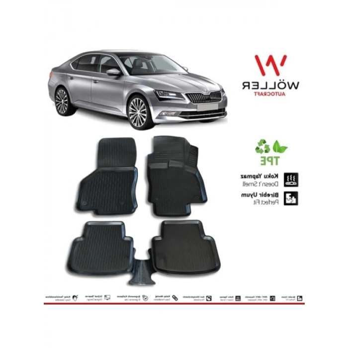 3D Havuzlu Paspas - Skoda Superb Uyumlu (2015-2024)