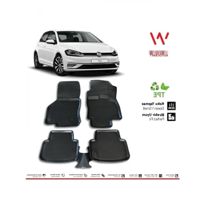 3D Havuzlu Paspas Volkswagen Golf 7 Uyumlu