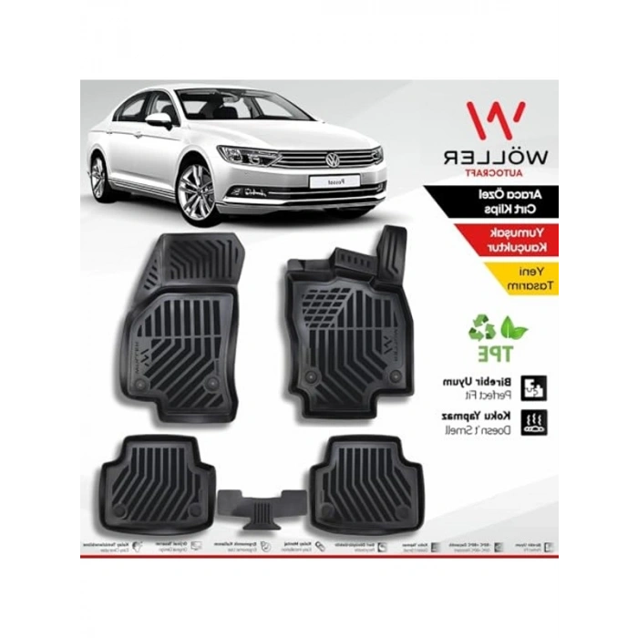 3D Havuzlu Paspas, Volkswagen Passat B8.5 Uyumlu, 2015-2023
