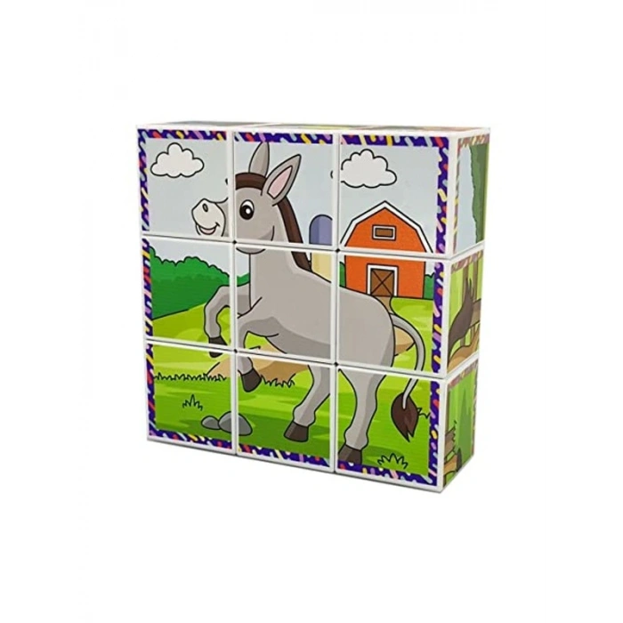 3D Manyetik Puzzle Seti, 9 Mıknatıslı Küp ve 6 Yapboz Parçası