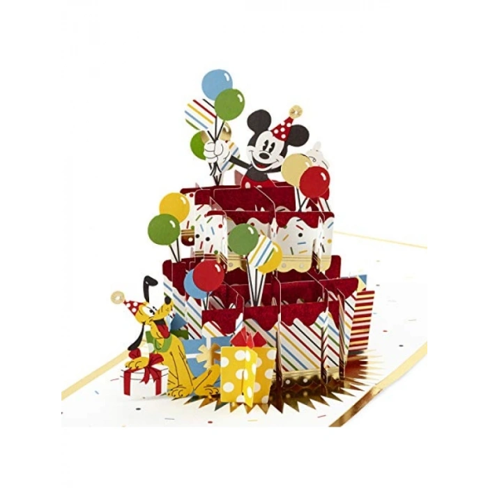 3D Pop-up Doğum Günü Kartı - Mickey Mouse Temalı